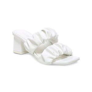 BAR III Womens White Straps Careena Toe Block Heel Slip On Sandals Shoes 8 M